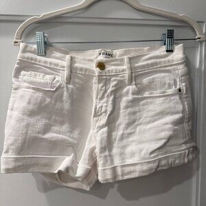 White Frame Jean Shorts Le Cutoff Style